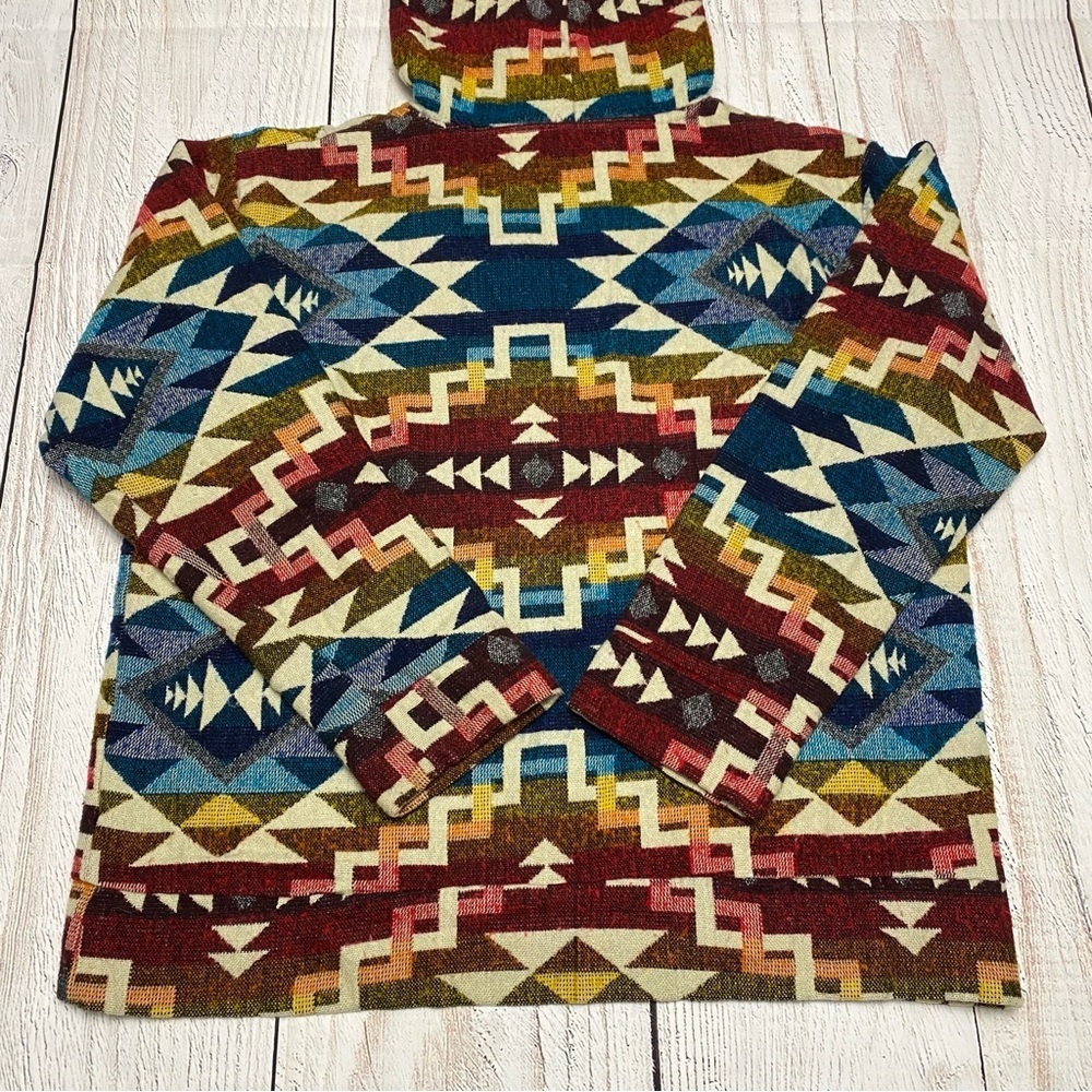 Alpaca Colorful Geometric Pattern Hoodie Large - Picture 4 of 9